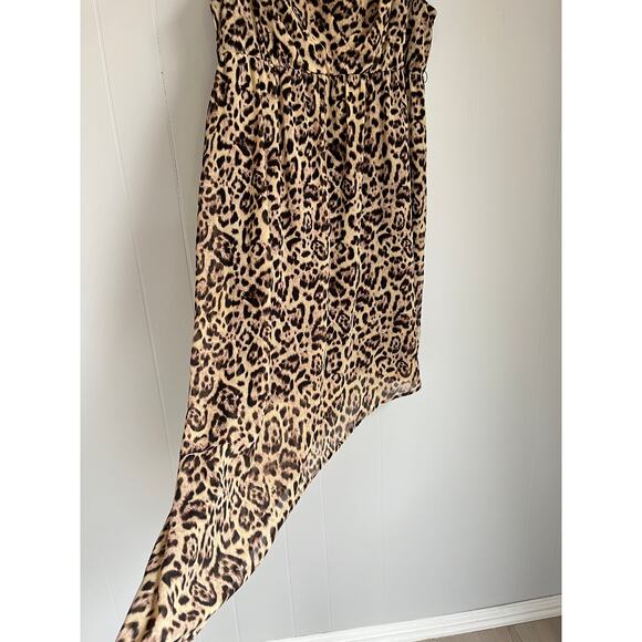 Torrid Leopard Print Asymmetrical Hem Midi Dress 2X Plus Size Mob Wife Goth - Picture 3 of 16